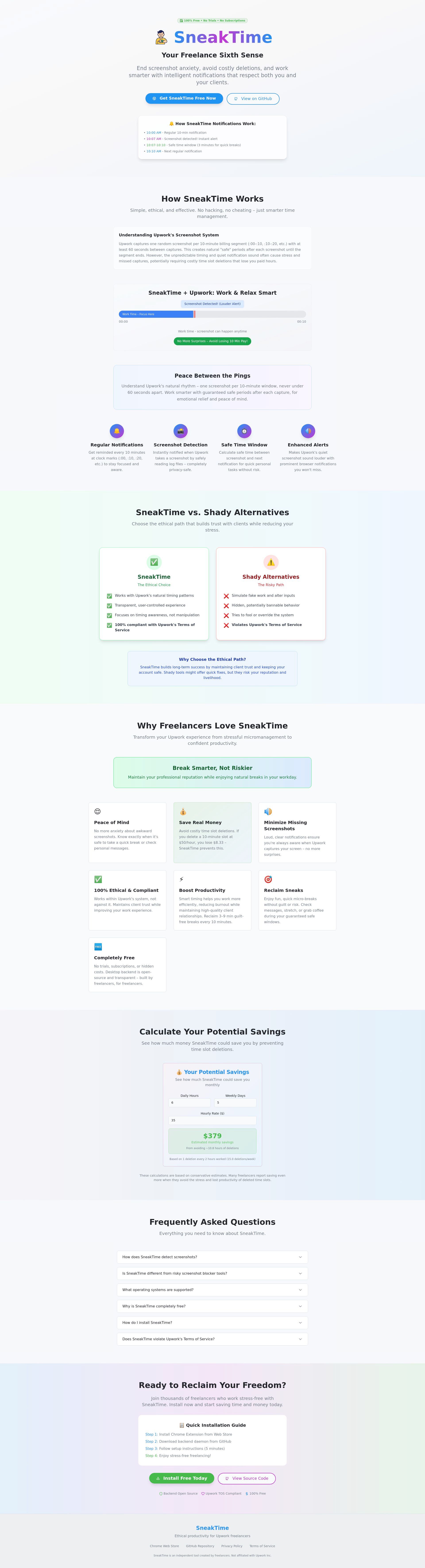 SneakTime: The App That Makes Freelancing Feel Like a Game of Whack-a-Mole