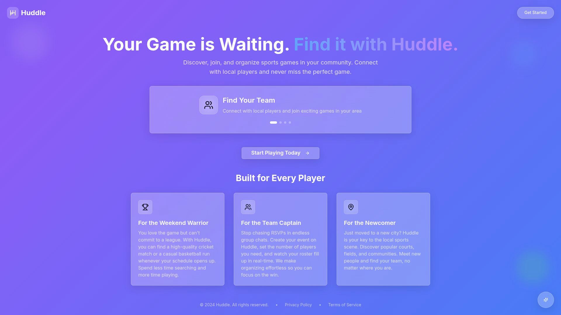 Huddle: Where Pickup Sports Meet Your Procrastination